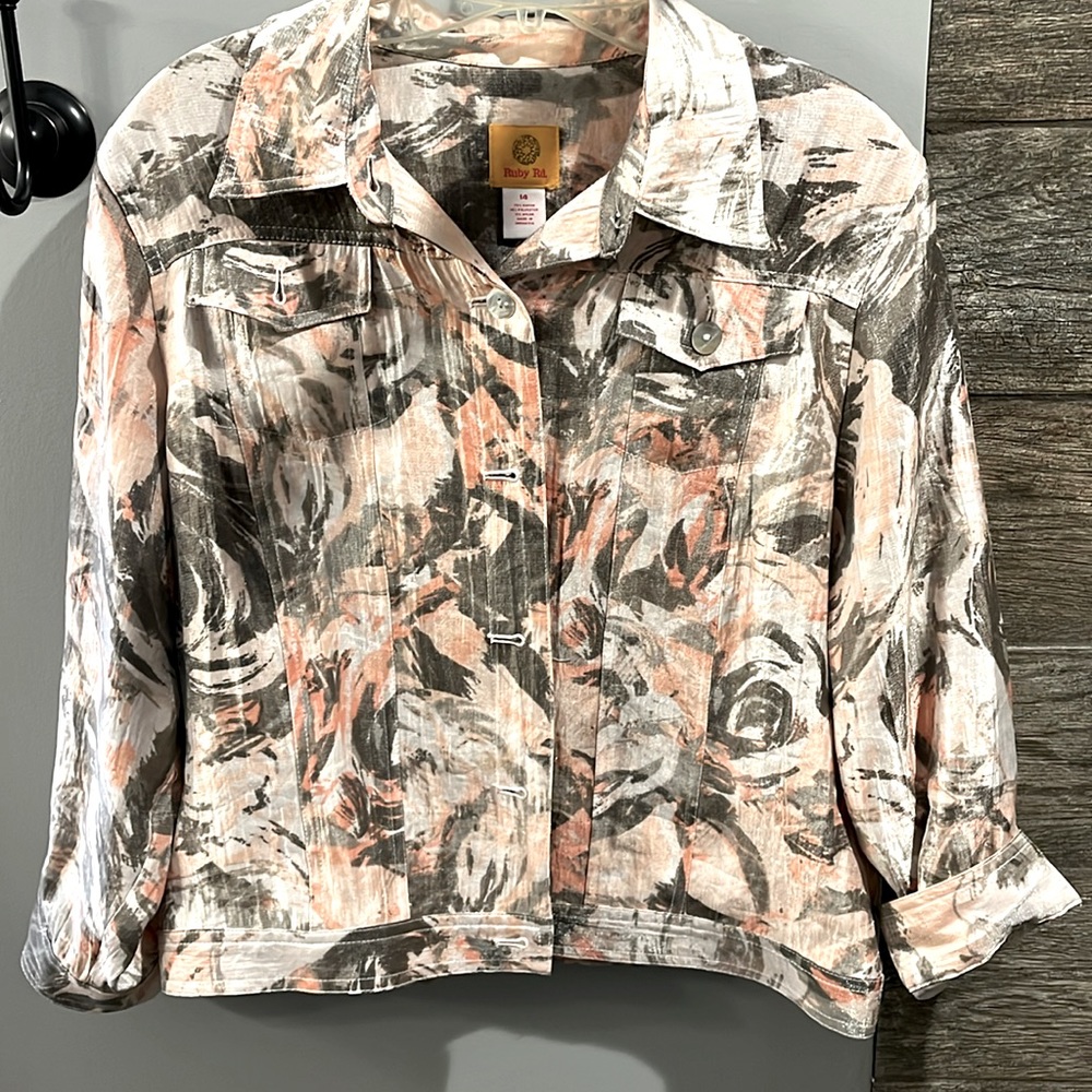 Coral pink/grey layering jacket